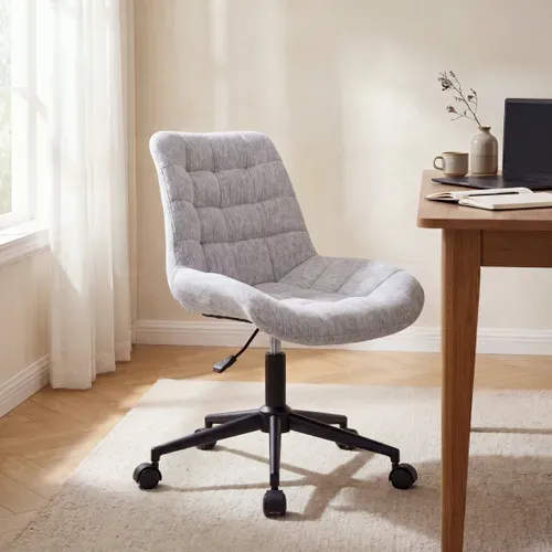 Fauteuil de bureau NEVENA en tissu gris vue d'ambiance 1