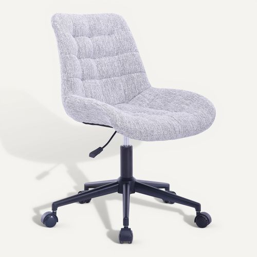 Fauteuil de bureau NEVENA en tissu gris vue 3/4
