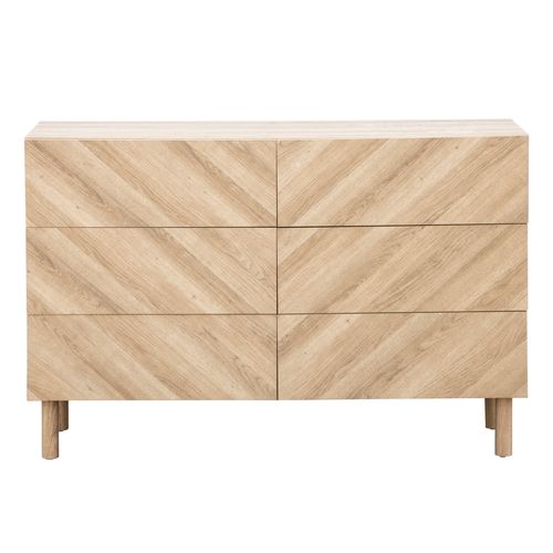 Commode 6 tiroirs MADEIRA imitation chêne