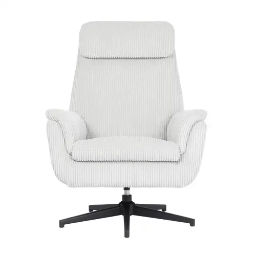 Fauteuil pivotant JONAS tissu beige vue de face