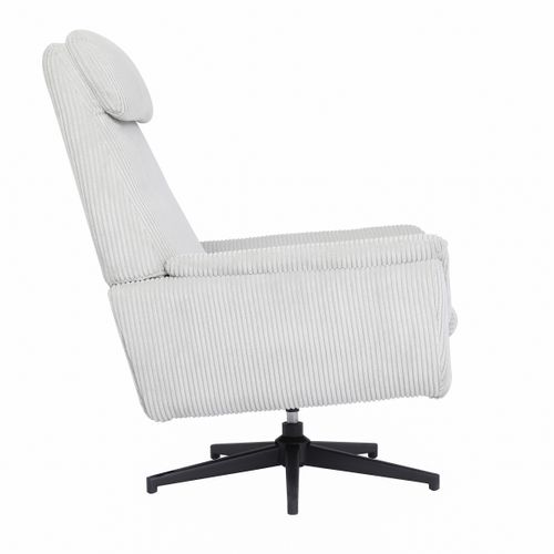 Fauteuil pivotant JONAS tissu beige vue de profil