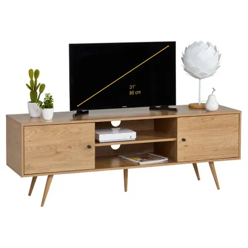 Meuble TV L. 150 cm COLUMBUS Imitation chêne