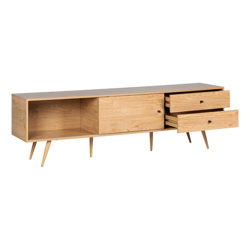 Meuble TV L. 180 cm COLUMBUS Imitation chêne