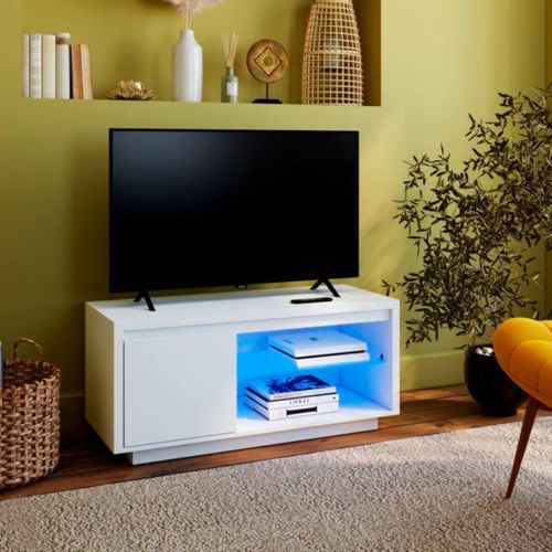 Meuble TV L. 100 cm SACHA Blanc