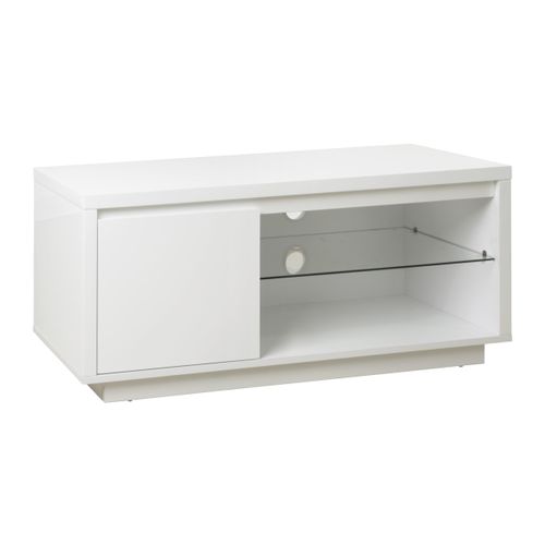 Meuble TV L. 100 cm SACHA Blanc