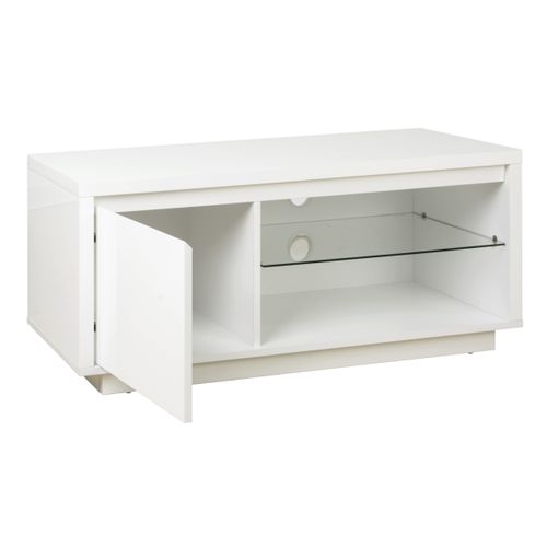 Meuble TV L. 100 cm SACHA Blanc