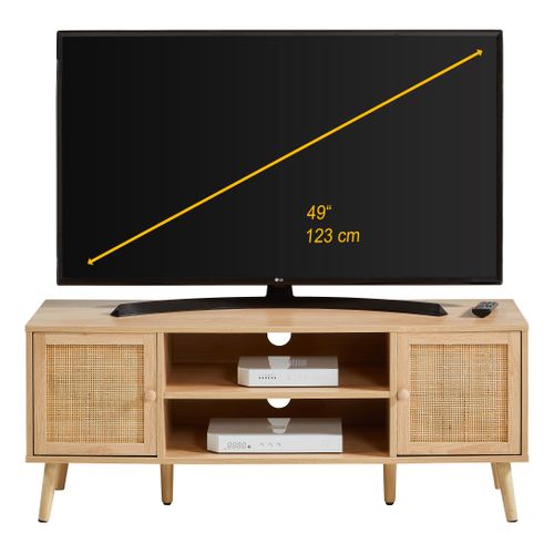 Meuble TV 2P BEA Imitation chêne vue de face