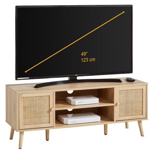 Meuble TV 2P BEA Imitation chêne vue 3/4