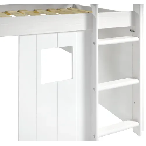 Option 3 panneaux cabane BLOOM pour lit mi-haut blanc vue détaillée