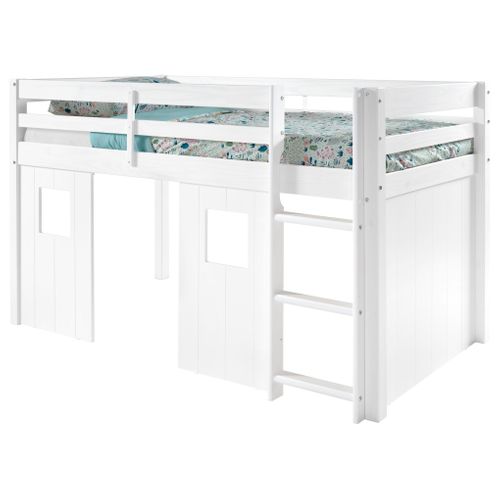 Option 3 panneaux cabane BLOOM pour lit mi-haut blanc