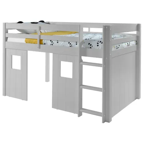Option 3 panneaux cabane BLOOM pour lit mi-haut Gris