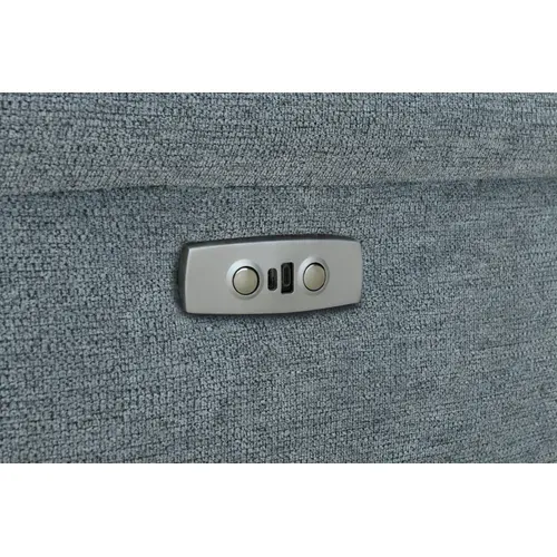 Canapé d'angle méridienne LUCY gauche tissu bleu gris