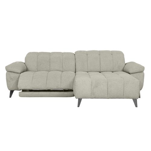 Canapé d'angle méridienne LUCY droit tissu grege