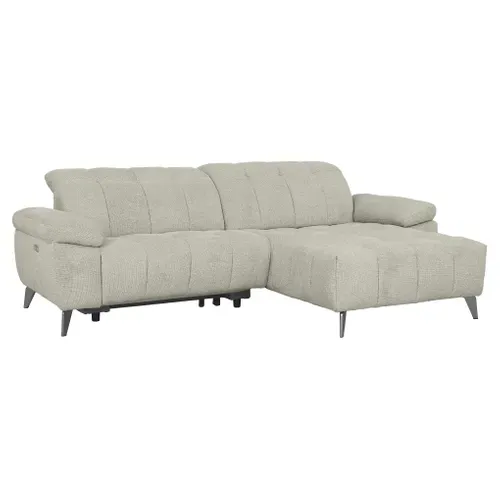 Canapé d'angle méridienne LUCY droit tissu grege