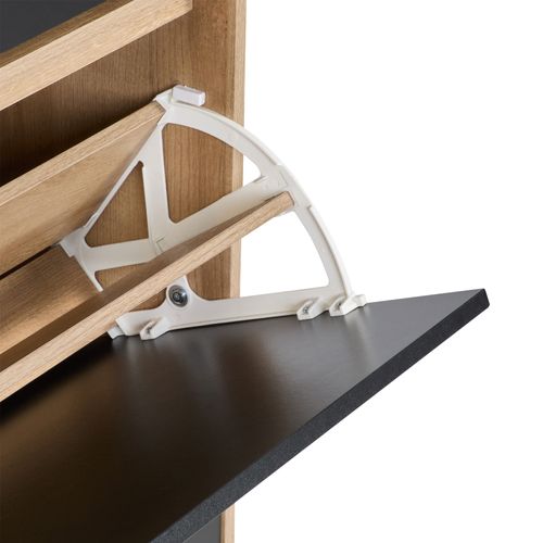 Meuble à chaussures 3 ab NORDIC noir et imitation chêne