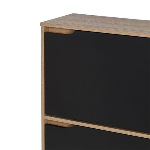 Meuble à chaussures 3 ab NORDIC noir et imitation chêne