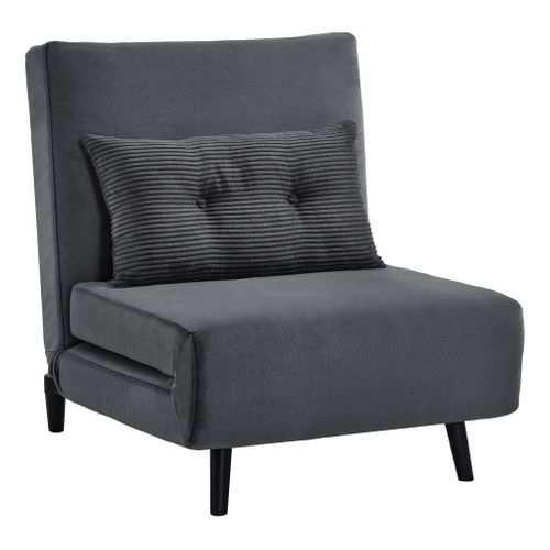Fauteuil MARLA convertible tissu gris foncé