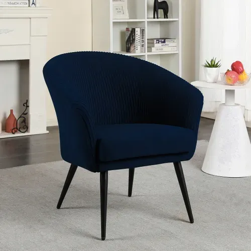 Fauteuil MARCUS tissu bleu marine vue d'ambiance 1