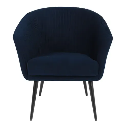 Fauteuil MARCUS tissu bleu marine vue de face