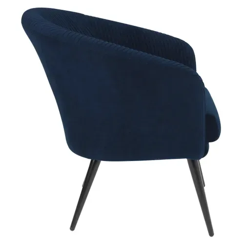 Fauteuil MARCUS tissu bleu marine vue de profil