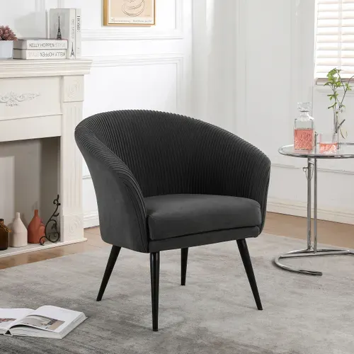 Fauteuil MARCUS tissu gris foncé vue d'ambiance 1
