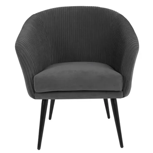 Fauteuil MARCUS tissu gris foncé vue de face