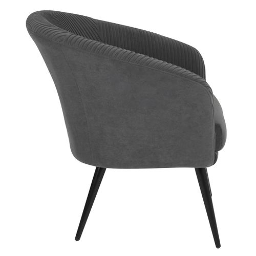Fauteuil MARCUS tissu gris foncé vue de profil