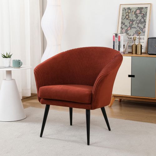 Fauteuil MARCUS tissu terracotta