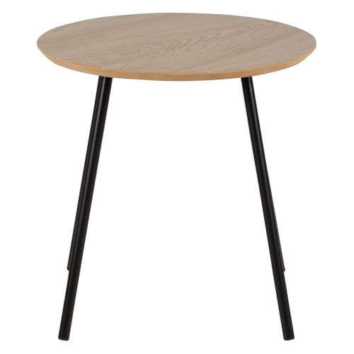 Bout de canapé HESTIA Imitation chêne et noir vue de face