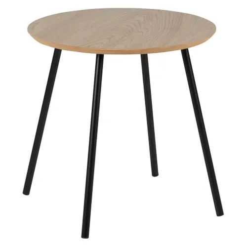 Bout de canapé HESTIA Imitation chêne et noir vue 3/4