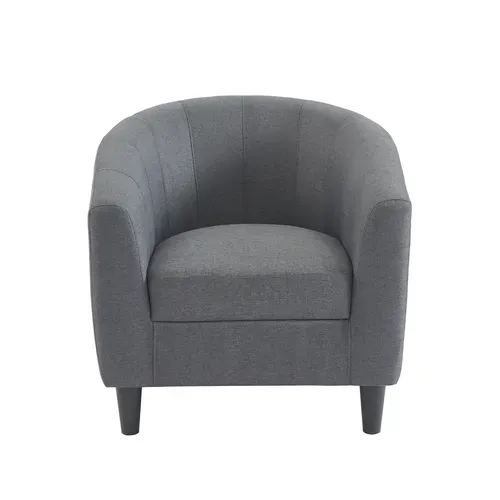 Fauteuil fixe BROWNIE tissu gris foncé vue de face