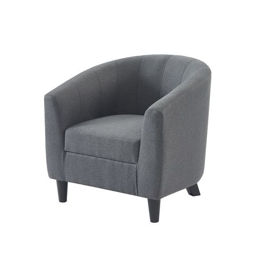 Fauteuil fixe BROWNIE tissu gris foncé vue de profil