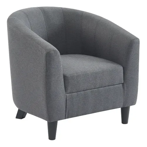 Fauteuil fixe BROWNIE tissu gris foncé vue 3/4