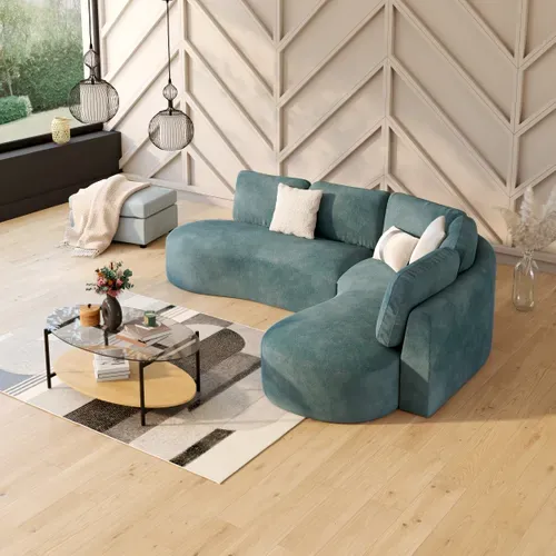 Table basse ovale EVA Imitation chêne vue d'ambiance 1