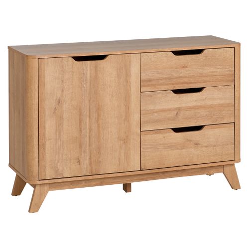 Rangement 1 porte 3 tiroirs ANDREW imitation chêne