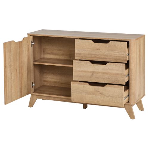 Rangement 1 porte 3 tiroirs ANDREW imitation chêne