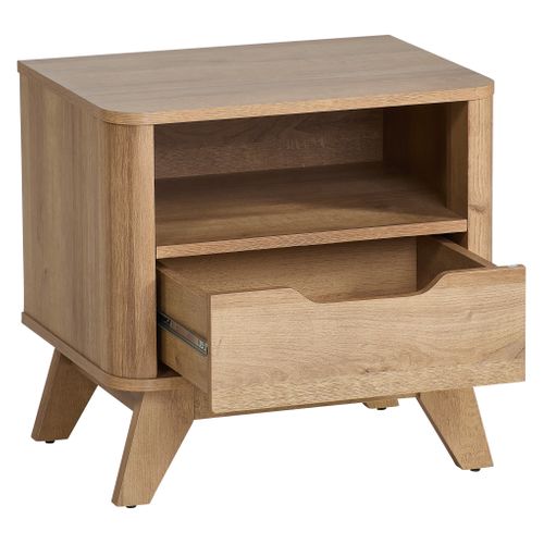 Chevet 1 tiroir 1 niche ANDREW imitation chêne