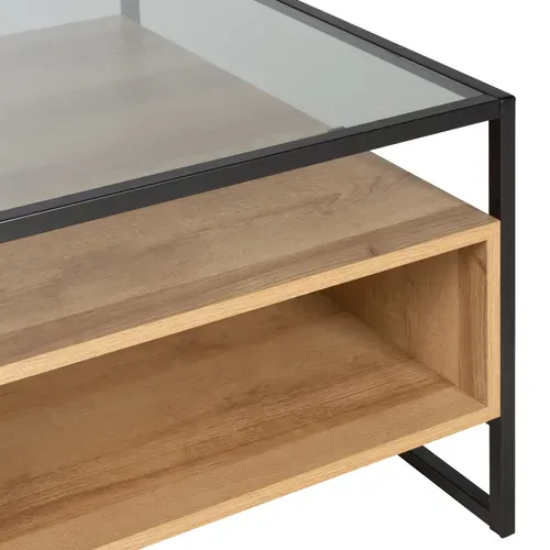 Table basse UTAH Imitation chêne et noir vue détaillée