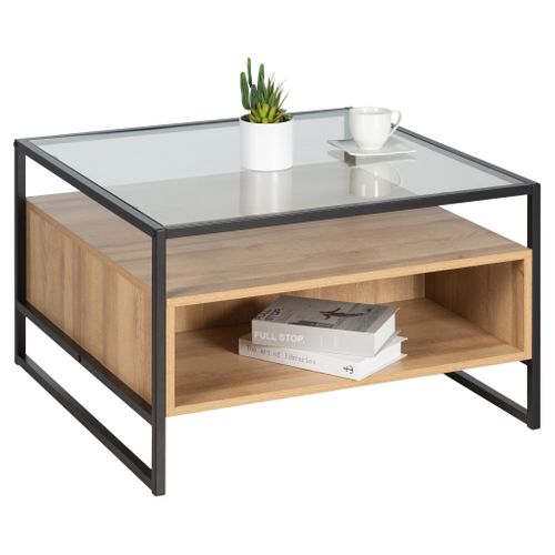 Table basse UTAH Imitation chêne et noir