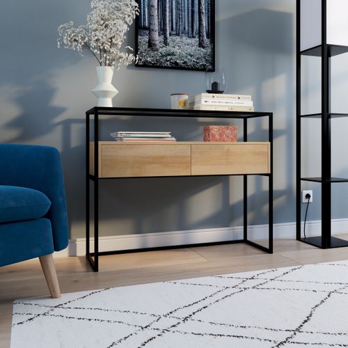 Console UTAH Imitation chêne et noir