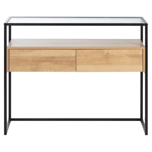 Console UTAH Imitation chêne et noir