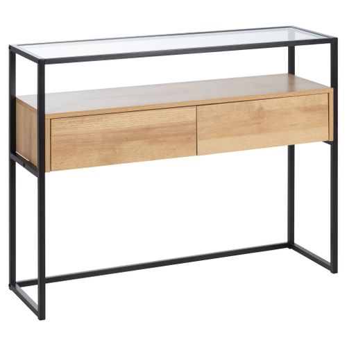 Console UTAH Imitation chêne et noir