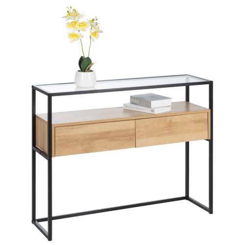 Console UTAH Imitation chêne et noir