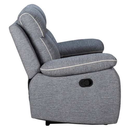 Canapé 3 places relax manuel CONRAD tissu gris