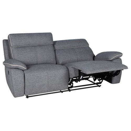 Canapé 3 places relax manuel CONRAD tissu gris