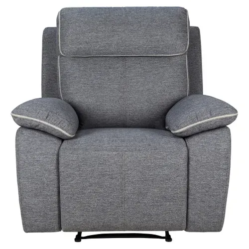 Fauteuil relax manuel CONRAD tissu gris vue de face