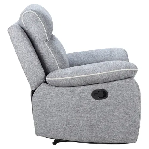Fauteuil relax manuel CONRAD tissu gris vue de profil