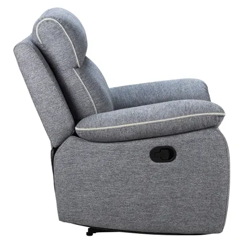 Fauteuil relax manuel CONRAD tissu gris vue 3/4