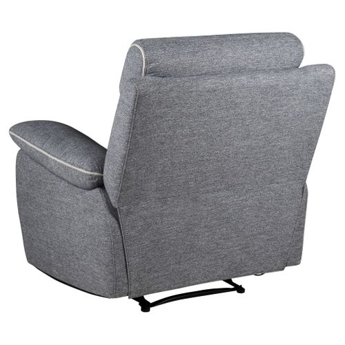 Fauteuil relax manuel CONRAD tissu gris vue de derrière