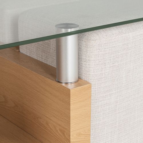 Table basse avec 4 poufs VECTRA Imitation chêne vue détaillée